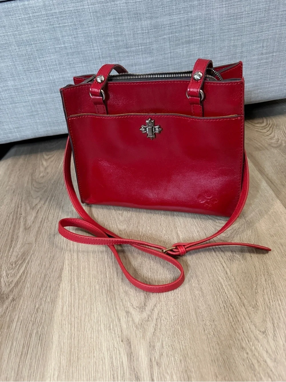 Patricia Nash Red Leather Shoulder Tote